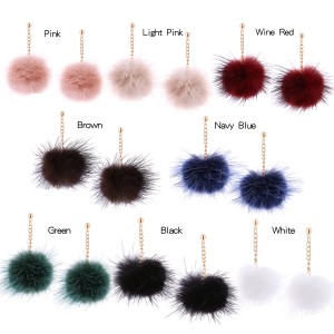 Fashion Korean style fur pom pom ball eardrop earrings for women