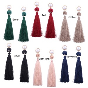 Hot Selling Handmade Chinese Knot Long Tassel Earring Jewelry for Women