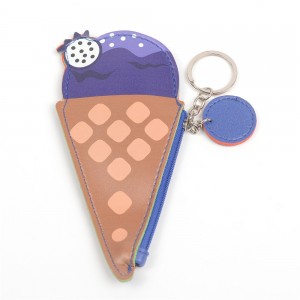 WENZHE Mini Cute Ice Cream Coin Purse With Key Ring