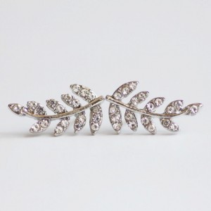 Sweet jewelry 14k gold plated full diamond leaf shape gorgeous lady earring