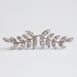 Sweet jewelry 14k gold plated full diamond leaf shape gorgeous lady earring