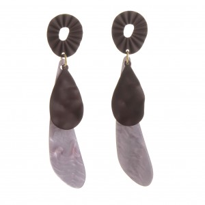 WENZHE Summer Jewelry Newest Designs Purple Color Acrylic Water Drop Earrings Geometric Leaf Dangle Earring