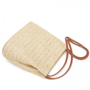 WENZHE Straw Woven Shoulder Tote Shopping Handbag Travel Straw Beach Bag