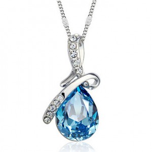Hot sales Angel Tear Necklace Romantic Rose water drop Austrian crystal Necklace & Pendants high quality cheap jewelry