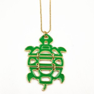 Newest Unique Animal Necklace Lovely Small Turtle Gold Beads Long Chain Necklace For Women