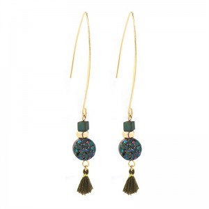 WENZHE Fashion earrings retro gold pendant earrings tassel earrings jewelry