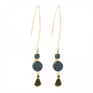 WENZHE Fashion earrings retro gold pendant earrings tassel earrings jewelry