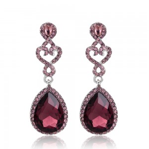 High Quality Discount Vintage Elegant Women Crystal Pendant Earrings