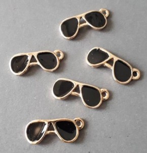 10pcs-gold tone sun glasses charm-enamel sun glasses Charm