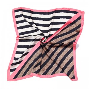 WENZHE New Style Women Simple Square Scarf 70*70 Printed Turkish Silk Twill Scarf Neckerchiefs