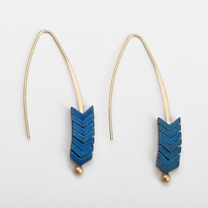 Latest Design Gold Plated Vintage Multicolor Arrow Hook Earrings