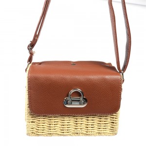 WENZHE Fashion Hand-woven Rattan Bag Summer Straw Shoulder Bags Women Handbags Beach Bag