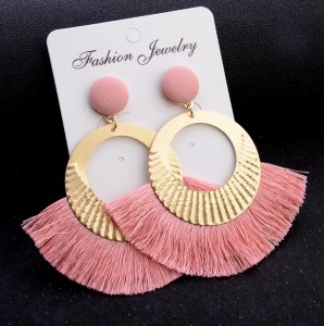 New Fan Shaped Tassel Earrings Drops Chandelier Fringed Earrings Jewelry