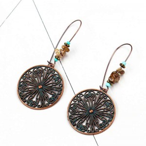 Popular openwork alloy earrings vintage hoop earrings jewelry for women