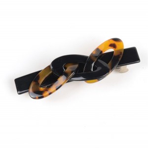 WENZHE Amber Acrylic Circles Knot Hair Clips Hair Accessories