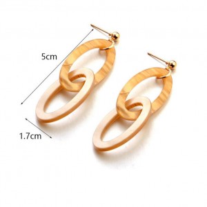 Fashion jewelry amber color acrylic circle drop statement earrings