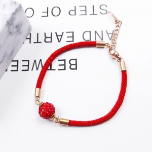 2019 new lucky gold and titanium steel red rope bracelet