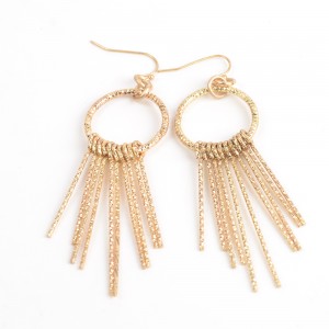 WENZHE Gold Plated Tassel Long Drop Earring