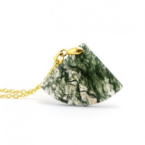 Moss Agate Fan Necklace