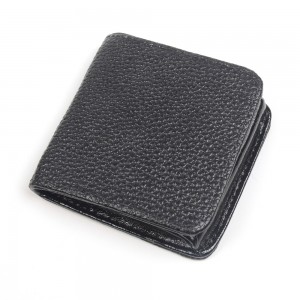 WENZHE Short Design Business Men Leather Card Wallet