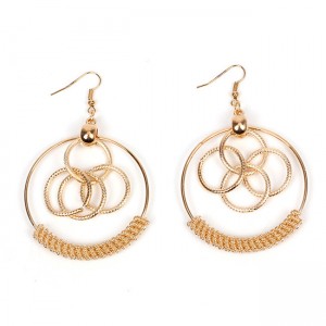 Fashion Dubai Gold Jewelry Earring Simple Gold Circles Earring Designs For Women