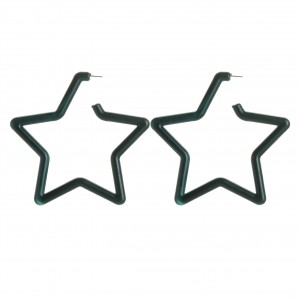 WENZHE New Arrival Wholesale Green Acrylic Hollow Star Earrings For Women