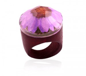 Fashion Wooden Ring Foreign Trade resin flower ring ethnic style wedding ring