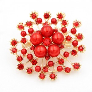 Women’s clothing accessories large snowflake pearl crystal brooch beautiful flower brooch