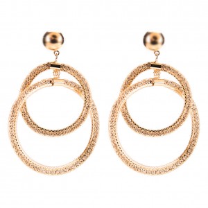 New Arrive Women Mesh Drop Earrings Fashion Earrings Designs Crystal Mesh Circle Earrings