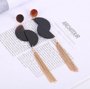 Simple geometry acrylic earrings designs women long tassel earrings