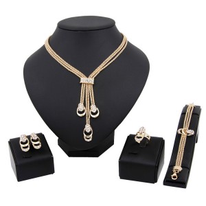 Dubai 4pcs Jewelry Set Factory Direct Price Wholesale cz jewelry set For Lady’s Bridal Gold Jewelry Set
