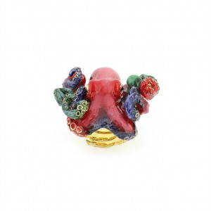 Octopus Ring Enamel Jewelry