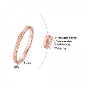 2/4/6MM titanium steel matte ring rose gold ladies ring silver ring
