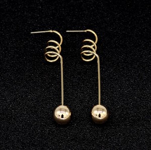 most popular dubai gold earrings tops design spiral ball earrings