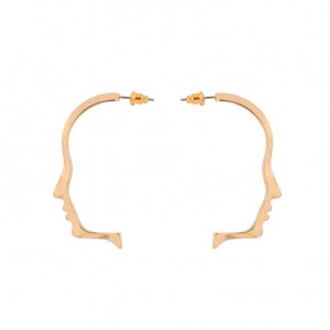 Custom Fancy Design Gold Plated Metal Human Face Shaped Fashion Earring