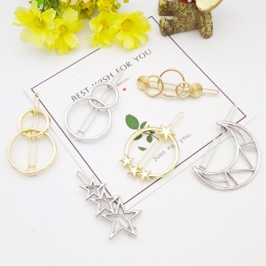 Fashion hair accessories design moon shape metal hair pins women’s hairpins