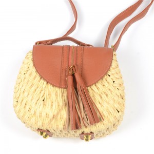 WENZHE Bohemia Style Handmade Summer Beach Shoulder Bag Women Paper Straw Bag