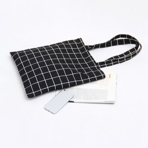 Factory wholesale small fresh Sen manual cotton and linen hand bag simple plaid student diagonal bag
