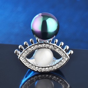 European and American Classic Punk Style Big Colorful Pearl Eye Of Evil Finger Ring