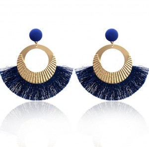 New Fan Shaped Tassel Earrings Drops Chandelier Fringed Earrings Jewelry