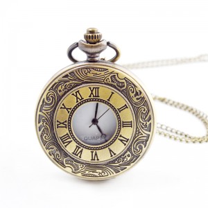 Best Quality Pastoral style retro Roman pocket watch with chain