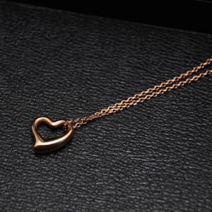 Latest Style Jewelry 316L Stainless Steel Rose Gold Color Heart Pendant Necklace for Women