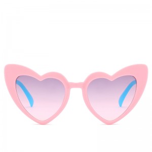 WENZHE New Heart-Shape Sunglasses For Kids Black Clear Lens Pink Eyewear Accessories