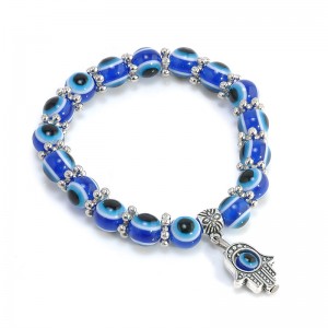 Wholesale Custom Evil Eye Beaded Bracelet Charm Hand Pendant Turkish Eye Bracelet