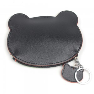 WENZHE Cartoon Animal Bear PU Leather Kids Coin Purses