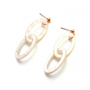 Fashion jewelry amber color acrylic circle drop statement earrings