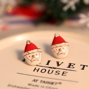 High quality factory direct Christmas earrings Elk Christmas tree earrings cartoon bell Santa Claus earrings