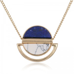 New Arrival European and American Style White Turquoise Gold Lapis Lazuli Necklace