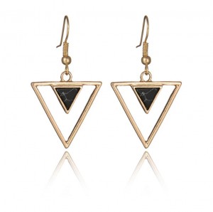 Inlay Triangle Shape Turquoise Metal Base Custom Earring Jewelry Wholesale China