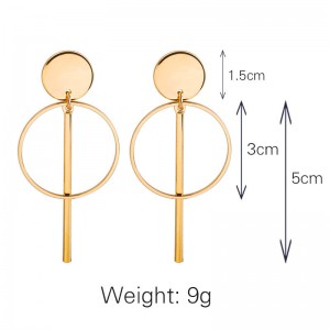 Fashion Earrings Designs Women Gold Tassel Hollow Round Circle Drop Earrings